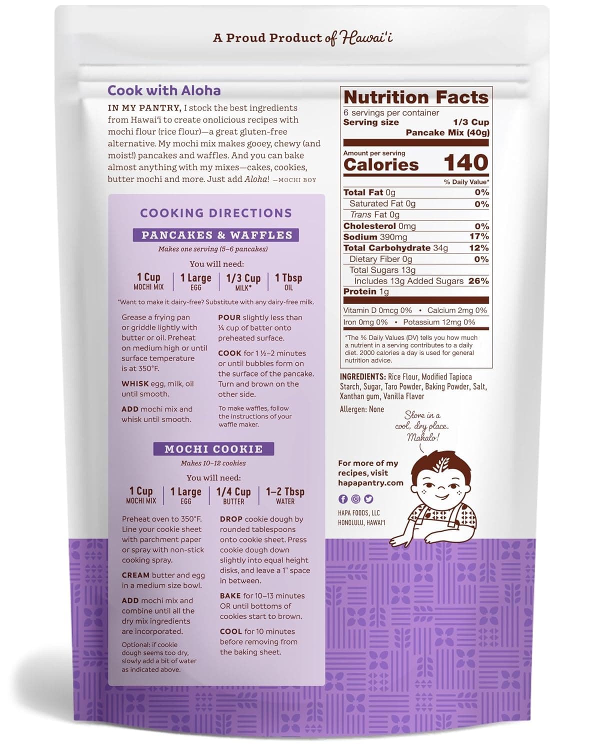 Mochi Taro Pancake & Baking Mix